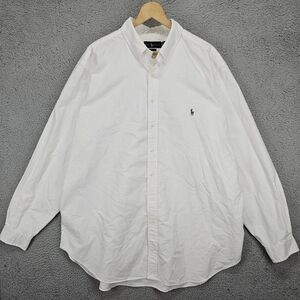 Polo Ralph Lauren Button Down Long Sleeve Dress Shirt Pony Men’s 2XLT White